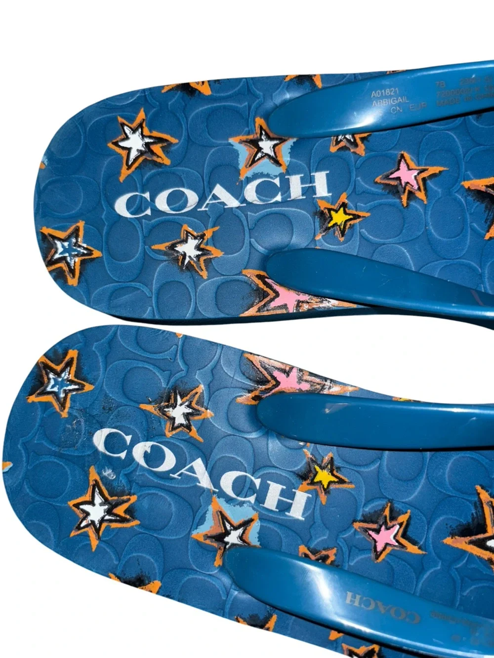 Coach Abigail blue star Flip Flops